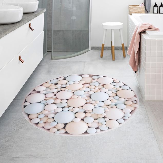 Modern rugs Delicate Circle Composition In Pastel Pink