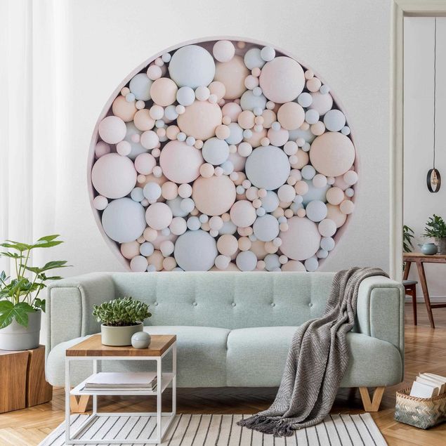 Kids room decor Delicate Circle Composition In Pastel Pink