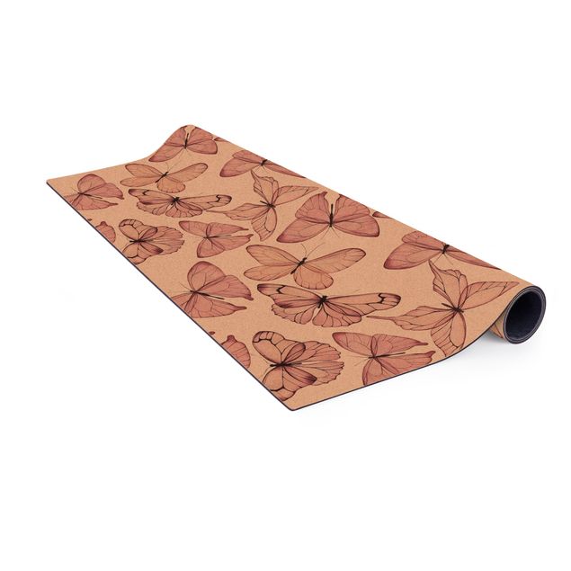 large floor mat Delicate Pink Butterfly