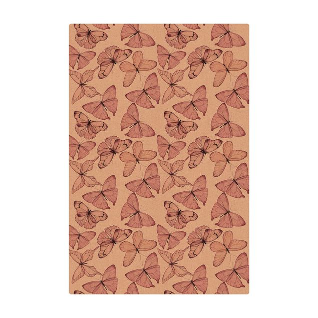 Cork mat - Delicate Pink Butterfly - Portrait format 2:3