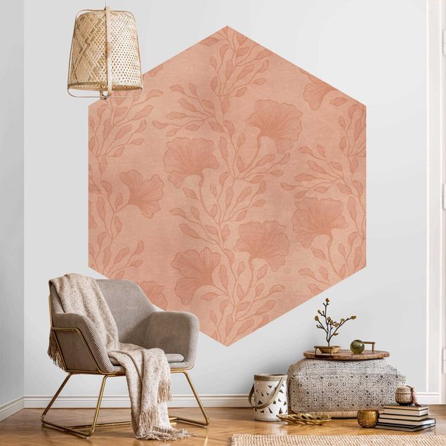Vintage aesthetic wallpaper Delicate Branches In Rosé Gold