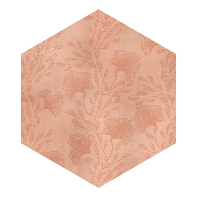 Peel and stick wallpaper Delicate Branches In Rosé Gold