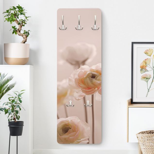 Wall mounted coat rack flower Delicate Bouquet Of Light Pink Flowers