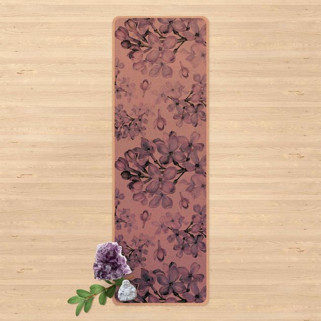 Modern rugs Delicate Watercolour Lilac Blossom Pattern