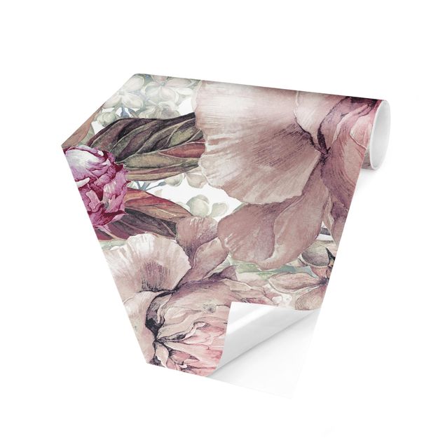 Wallpapers patterns Delicate Watercolour Peony Pattern