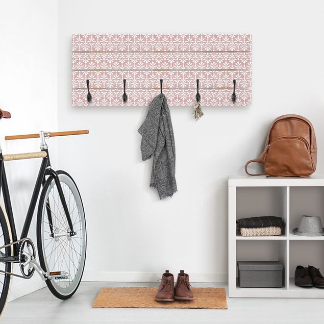 Wall mounted coat rack patterns Delicate Pattern In Antique Pink