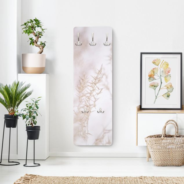 Wall mounted coat rack country Delicate Meadow Grass Close up