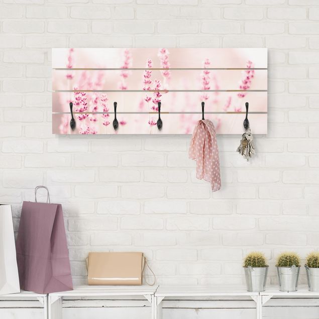 Wall mounted coat rack flower Pale Pink Lavender