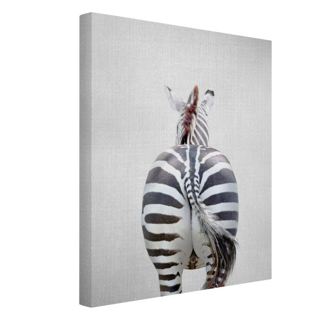 Canvas black and white Zebra From Behind