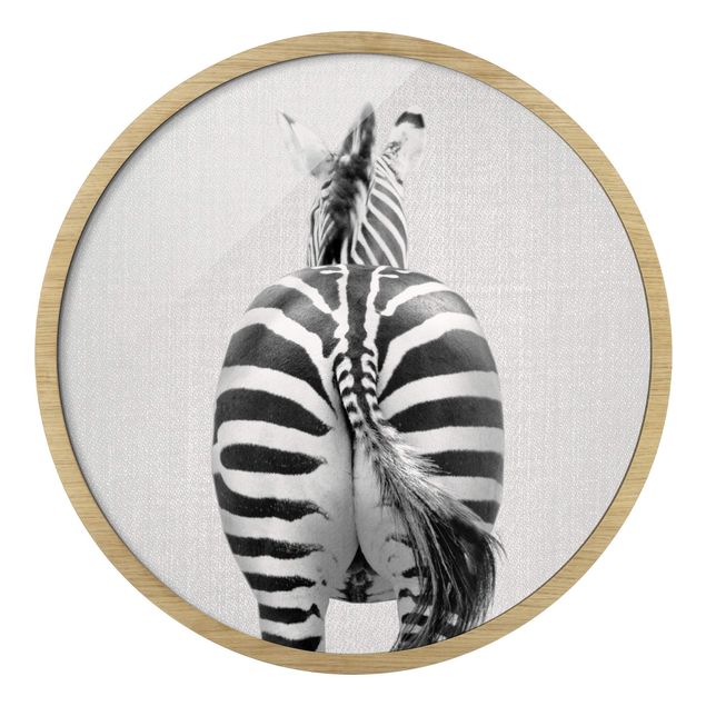 Modern art prints Zebra From Behind Black And White