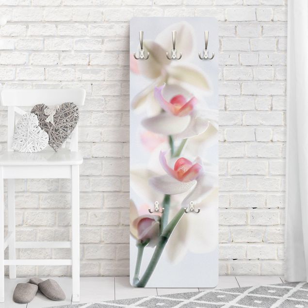 Wall mounted coat rack flower Delicate Orchid