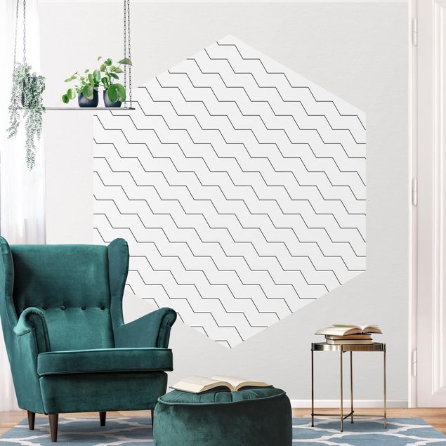 Vertical striped wallpaper Zig Zag Pattern Geometry