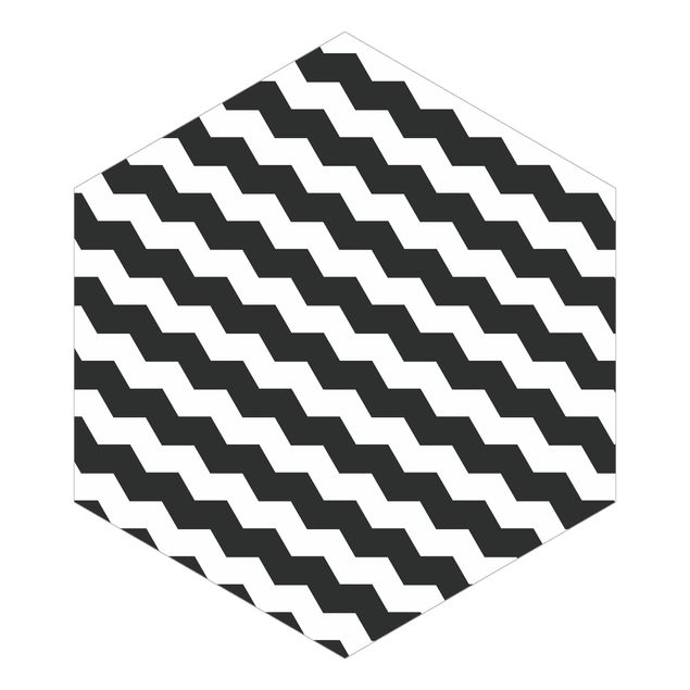 Adhesive wallpaper Zig Zag Pattern Geometry Black And White