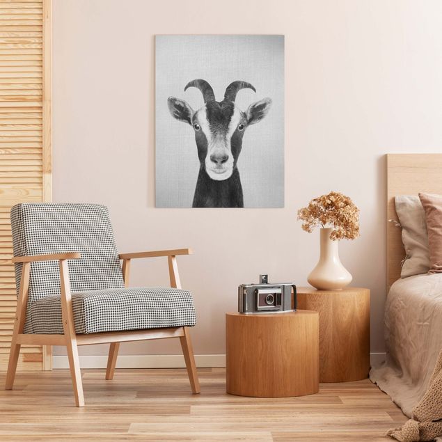 Animal wall art Goat Zora Black And White