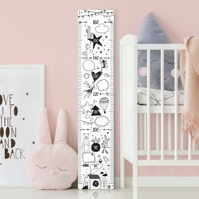 Wooden height chart To write on in black and white