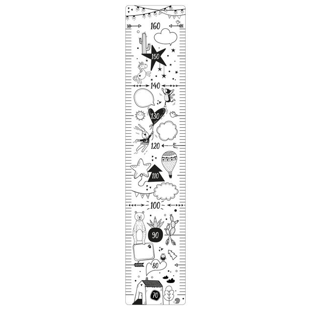 wooden ruler height chart To write on in black and white